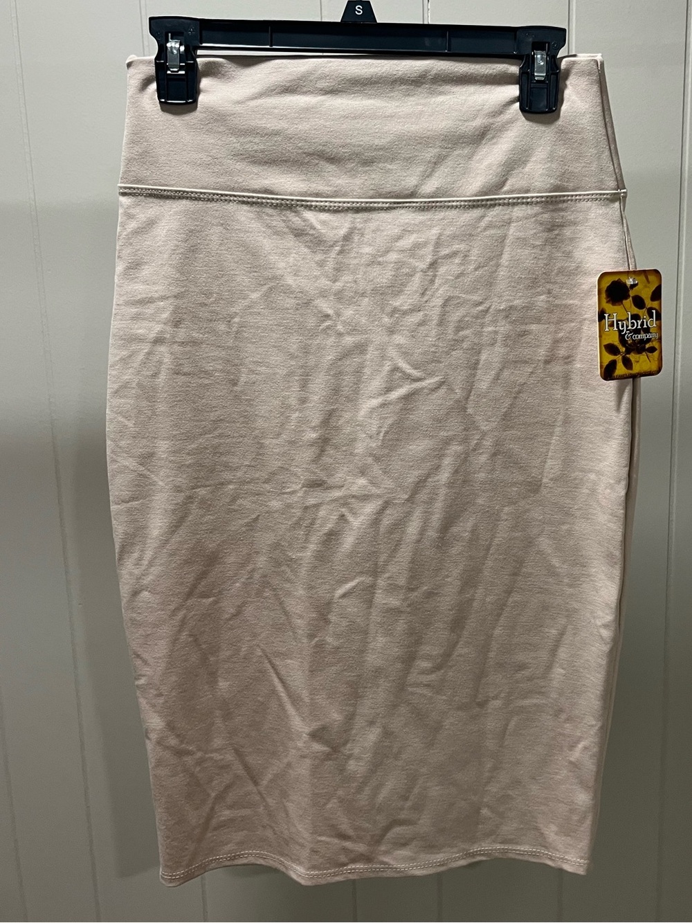 High Waist Khaki Stretch Pencil Skirt